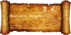 Navratil Aranka névjegykártya